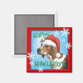Happy Howlidays Treeing Walker Magnet (Vorderseite/Rückseite)
