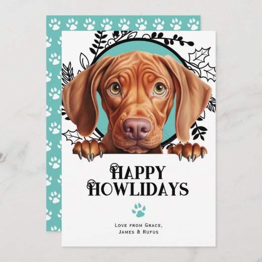 Happy Howlidays Vizsla Dog Weihnachten (Vorne/Hinten)