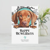 Happy Howlidays Vizsla Dog Weihnachten (Stehend Vorderseite)