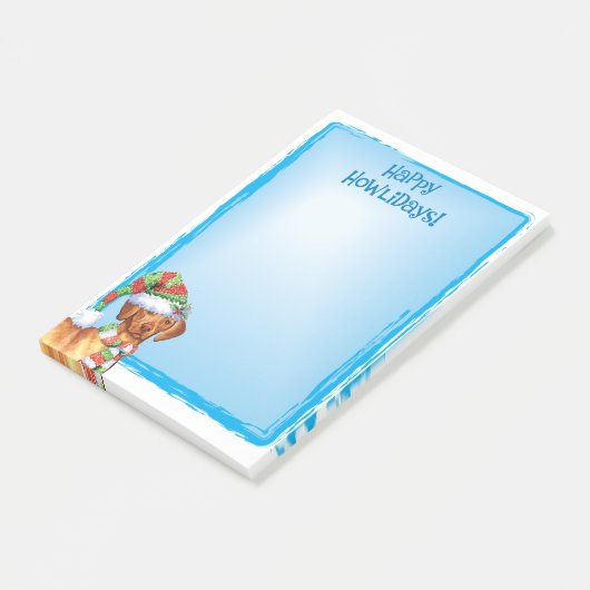 Happy Howlidays Vizsla Post-it Klebezettel (angewinkelt)