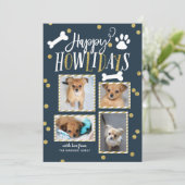 Happy Howlidays | Weihnachtsfoto Collage Feiertagskarte (Stehend Vorderseite)