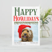 Happy Howlidays Weihnachtshund Lover Grüße Feiertagskarte (Stehend Vorderseite)