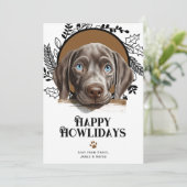 Happy Howlidays Weimaraner Hund Weihnachten (Stehend Vorderseite)