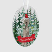 Happy Howlidays Weimaraner Hund Weihnachten Ornament (Vorderseite)