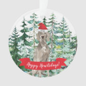 Happy Howlidays Weimaraner Hund Weihnachten Ornament (Vorderseite)