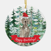 Happy Howlidays Weimaraner Hund Weihnachtsschmuck (Vorne)