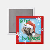 Happy Howlidays Weimaraner Magnet (Vorderseite/Rückseite)