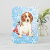 Happy Howlidays Welshie Feiertagskarte (Stehend Vorderseite)