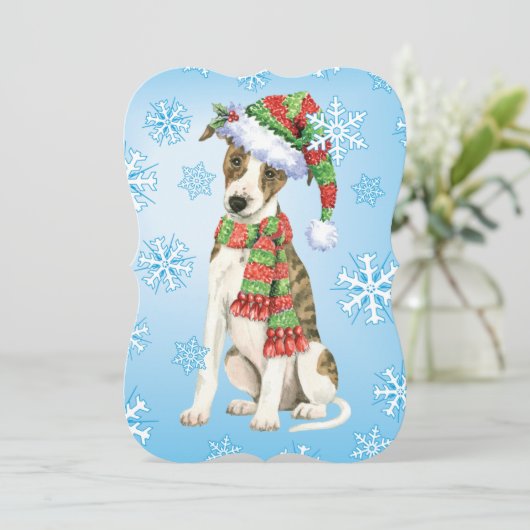 Happy Howlidays Whippet Feiertagskarte (Stehend Vorderseite)