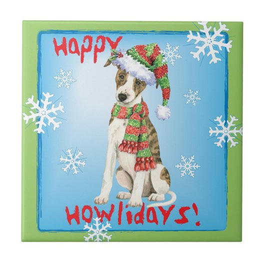 Happy Howlidays Whippet Fliese (Vorderseite)