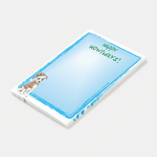 Happy Howlidays Whippet Post-it Klebezettel (angewinkelt)