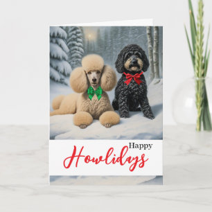 Happy Howlidays Winter mit Poodle und Schnoodle Karte