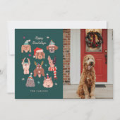 Happy Howlidays Winterhunde Foto Weihnachten (Vorderseite)