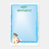 Happy Howlidays Wire Fox Terrier Post-it Klebezettel (Vorderseite)