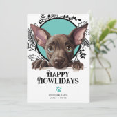 Happy Howlidays Xoloitzcuintli Dog Christmas Feiertagskarte (Stehend Vorderseite)