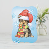 Happy Howlidays Yorkie Feiertagskarte (Stehend Vorderseite)