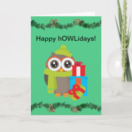 Happy HOWLideays Weihnachtskarte für Owl Lovers Feiertagskarte