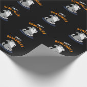 Happy Howloween Dog Pun Dark BG Geschenkpapier (Ecke)