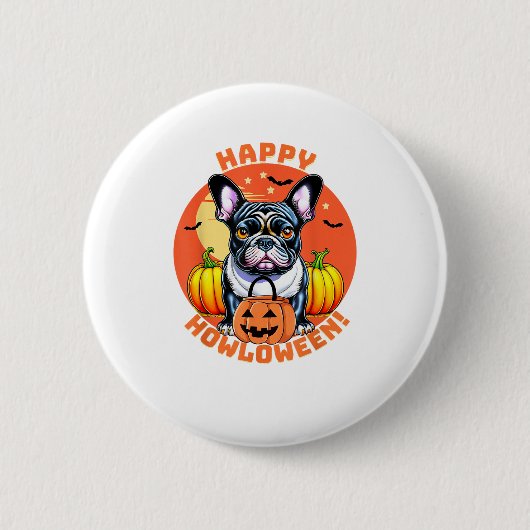 Happy Howloween French Bulldog-Frenchie Button (Vorderseite)