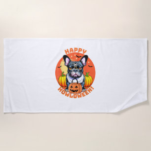 Happy Howloween French Bulldog-Frenchie Strandtuch