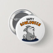 Happy Howloween Funny Puppy Pub Button (Vorne & Hinten)