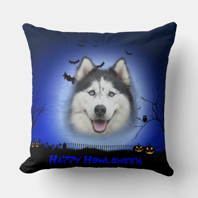 Happy Howloween Husky Kissen (Vorderseite)