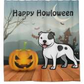 Happy Howloween Staffordshire Bull Terrier Duschvorhang (Vorderseite)