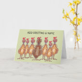 Happy Huhn Karte (Gelbe Blume)