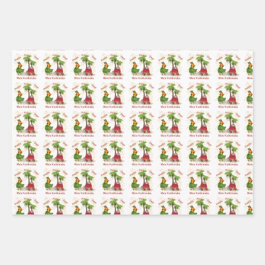 Happy Hula Days 2 Wrapping Paper Geschenkpapier Set (Vorderseite 2)
