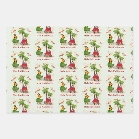 Happy Hula Days 2 Wrapping Paper Geschenkpapier Set (Vorderseite)