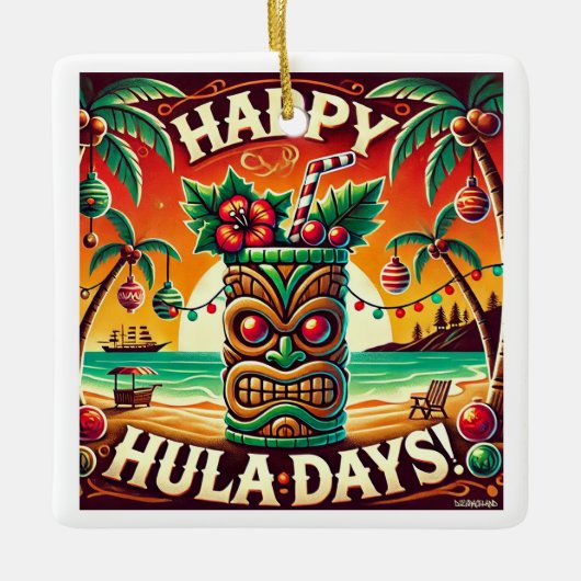 Happy Hula Days Keramikornament (Vorderseite)