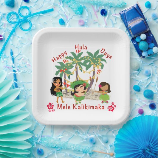 Happy Hula Days Paper Plate Pappteller (Party)
