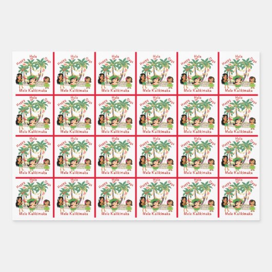 Happy Hula Days Wrapping Paper Sheets Geschenkpapier Set (Vorderseite 3)