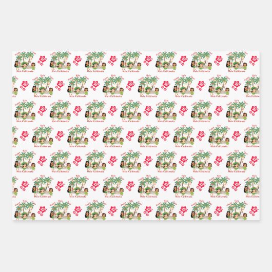 Happy Hula Days Wrapping Paper Sheets Geschenkpapier Set (Vorderseite 2)