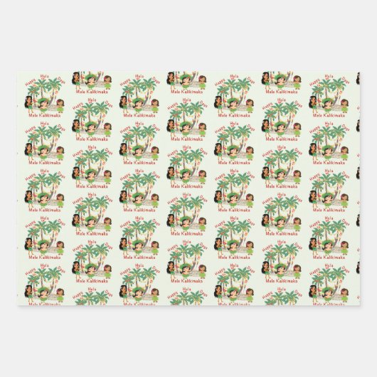 Happy Hula Days Wrapping Paper Sheets Geschenkpapier Set (Vorderseite)