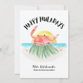 Happy Huladays Crab Beach Tropical Weihnachten (Vorderseite)