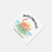 Happy Huladays Crab Tropical Beach Weihnachten Serviette (Ecke)