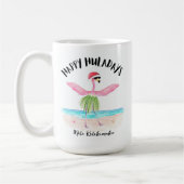 Happy Huladays Flamingo Santa Beach Weihnachten Kaffeetasse (Links)