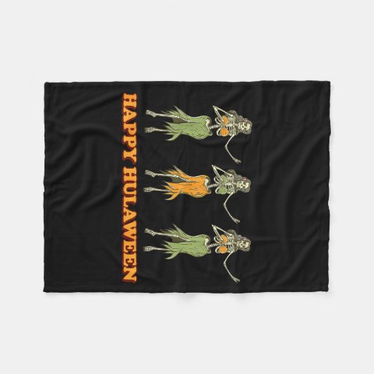 Happy Hulaween Hawaii Themed Halloween Skeleton Vi Fleecedecke (Vorderseite (Horizontal))