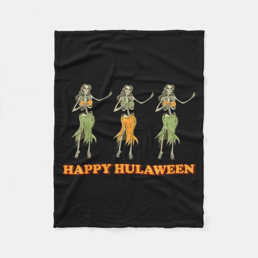Happy Hulaween Hawaii Themed Halloween Skeleton Vi Fleecedecke (Vorderseite)