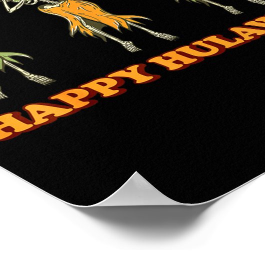 Happy Hulaween Hawaii Themed Halloween Skeleton Vi Poster (Ecke)