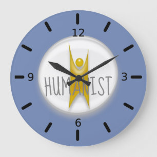 Happy Human Humanist Große Wanduhr