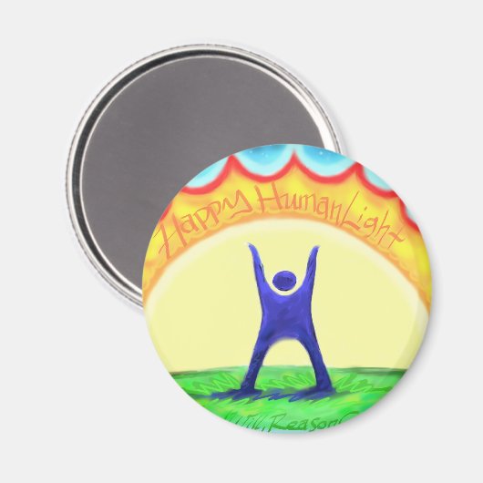 Happy HumanLight.jpg Magnet (Vorderseite/Rückseite)