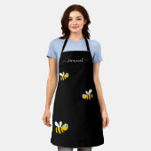 Happy Hummeln Gelb Schwarz-Monogramm-Chic Schürze (Getragen)