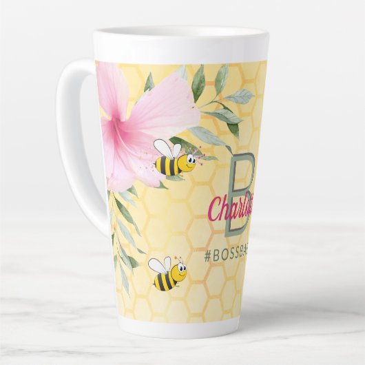 Happy Hummeln Gelbe Honigwabe Rosa Bossbabe Milchtasse (Linke Ecke)