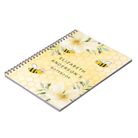 Happy Hummeln Gelbe Honigwabe Sommer Personal Notizblock (Linke Seite)