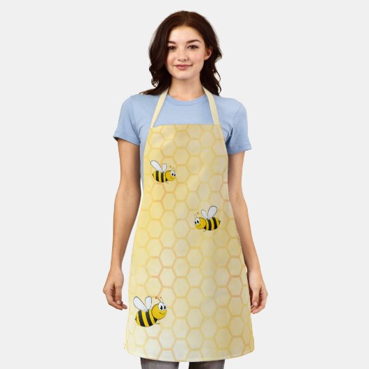 Happy Hummeln Gelbe Honigwabe Sommer Schürze (Getragen)