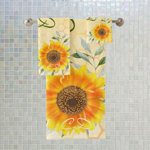 Happy Hummeln Gelbe Sonnenblume Badhandtuch Set