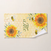Happy Hummeln Gelbe Sonnenblume Paar monogramm Handtuch (Handtuch)