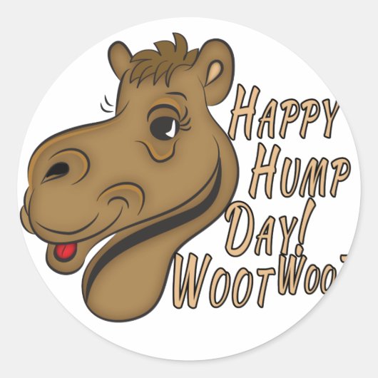 Happy Hump Day Woot Woot Runder Aufkleber (Vorderseite)